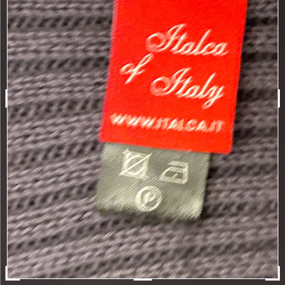 Italca of Italy Women’s Dark Gray Ribbed Cardigan Sweater Wrap Around Size Med